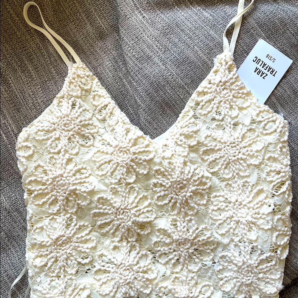 Zara crop lace shirt